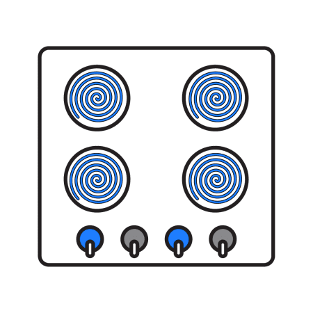 Set of 4 Electric Hobs - Residential