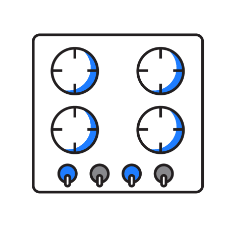Set of 4 Gas Hobs - Residential